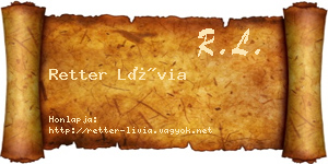 Retter Lívia névjegykártya
